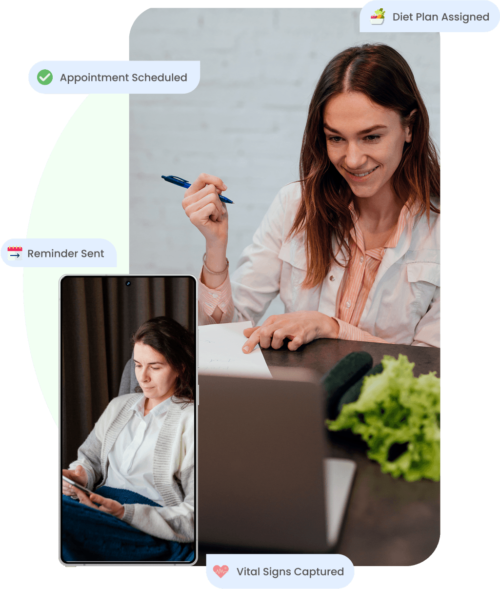 Doctor working on laptop